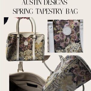 Austin Designs Cream Floral Tapestry Tote